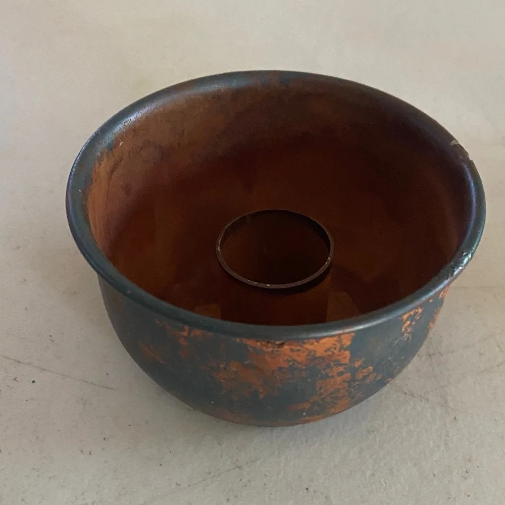 Brown Ceramic Taper Candle Holders - Set of 2